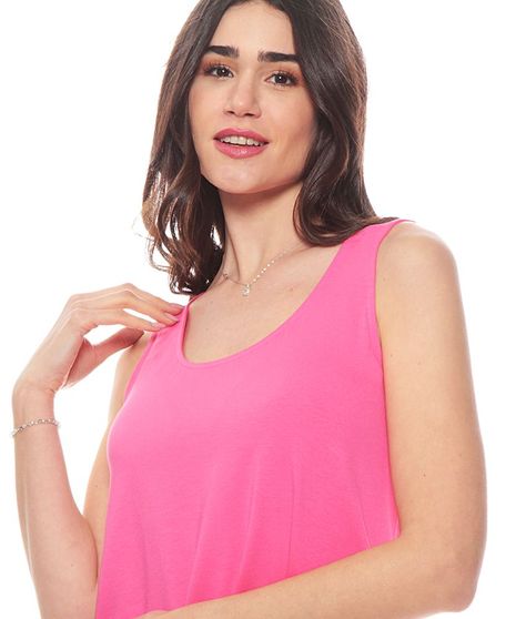 Polera Sin Manga Solida Escote Redondo-1