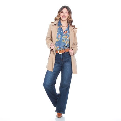 Blusa Manga Larga Estamapada Abotonada En Delantero-5
