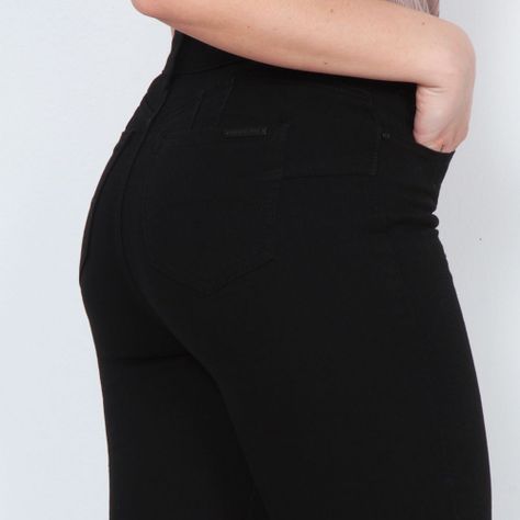 Jeans Flare Tiro Alto Pretina Pretina 1 Boton-5