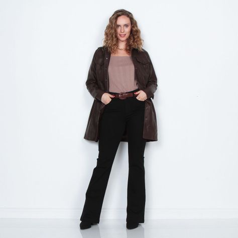 Jeans Flare Tiro Alto Pretina Pretina 1 Boton-9