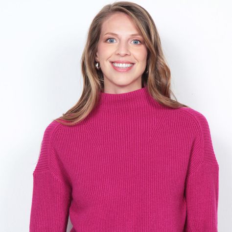 Sweater Manga Larga Solido Con Cuello Alto-1