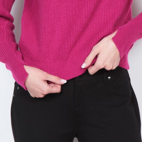 Sweater Manga Larga Solido Con Cuello Alto-2