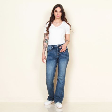 Jeans Tiro Alto Pretina Basica 1 Boton Recto-9