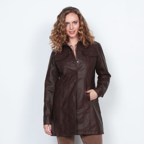 Chaqueta Manga Larga Cuero Ecologico-0