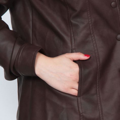 Chaqueta Manga Larga Cuero Ecologico-7