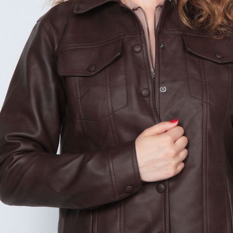 Chaqueta Manga Larga Cuero Ecologico-8
