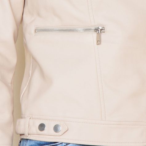 Chaqueta Manga Larga Cuero Ecologico Con Cierre-3