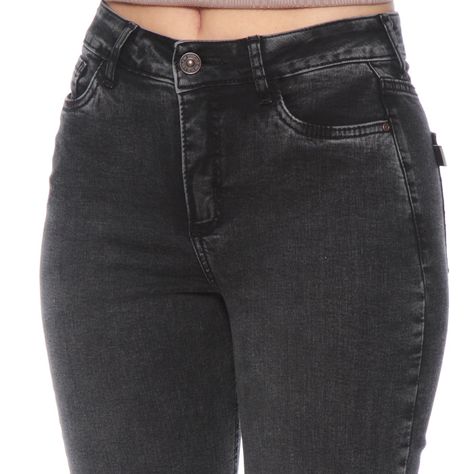 Jeans Flare Tiro Medio Pretina 1 Boton-2