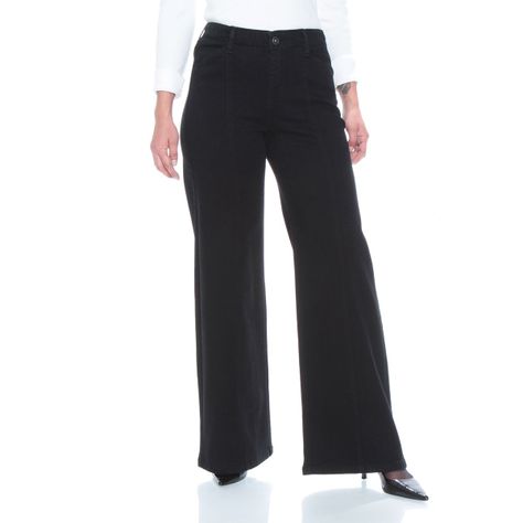 Jeans Wide Leg Tiro Alto Pretina Interna 1 Boton Corte Centro-0
