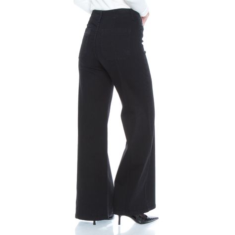 Jeans Wide Leg Tiro Alto Pretina Interna 1 Boton Corte Centro-1