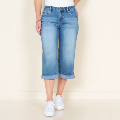 Jeans Crop Tiro Alto Pretina Basica 1 Boton Basta Roll Up-0