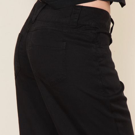 Pantalon Tiro Alto Denim Con Bolsillos 2 Botones-3