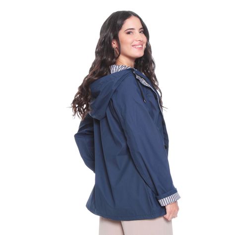 Chaqueta Impermeable Con Capucha Y Bolsillos-1