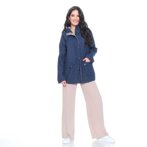 Chaqueta Impermeable Con Capucha Y Bolsillos-4