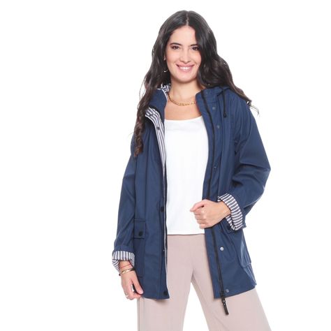 Chaqueta Impermeable Con Capucha Y Bolsillos-6