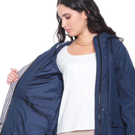 Chaqueta Impermeable Con Capucha Y Bolsillos-7