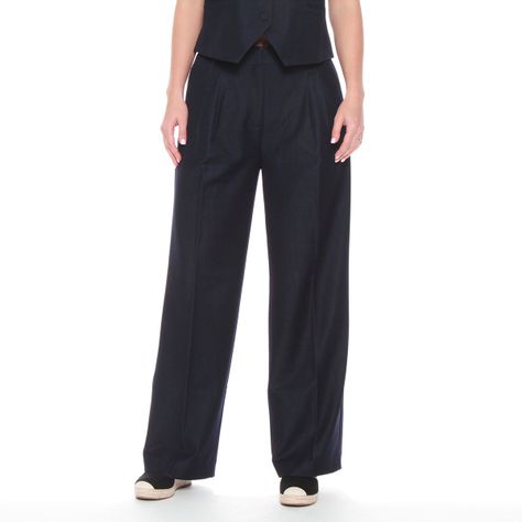 Pantalon Tio Alto Pretina Basica Con Bolsillo Y Pinzas-0