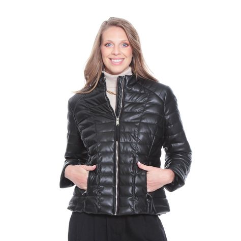 Chaqueta Manga Larga Cuero Ecologico Con Cuellomao-0