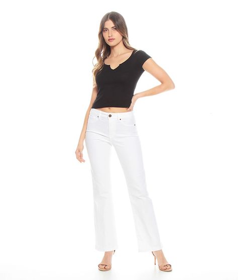 Pantalon Recto Color Tiro Alto Push In Push Up Pretina Basica Un Boton-2