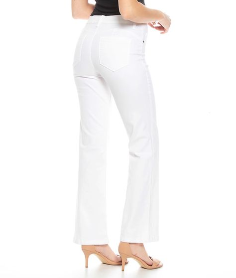 Pantalon Recto Color Tiro Alto Push In Push Up Pretina Basica Un Boton-3