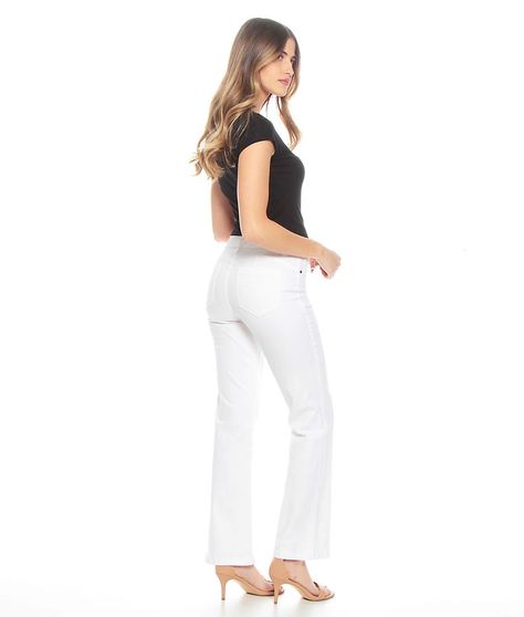 Pantalon Recto Color Tiro Alto Push In Push Up Pretina Basica Un Boton-7