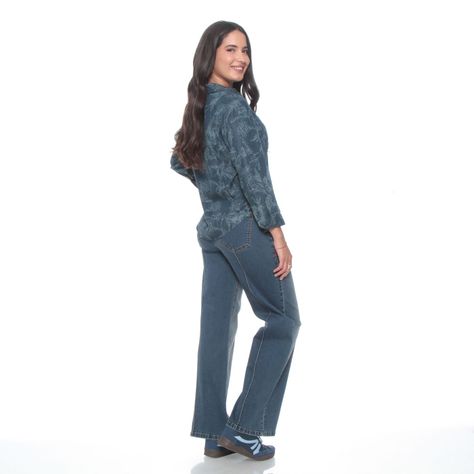 Blusa Denim Manga Larga  Estampado Abotonada En Delantero-7