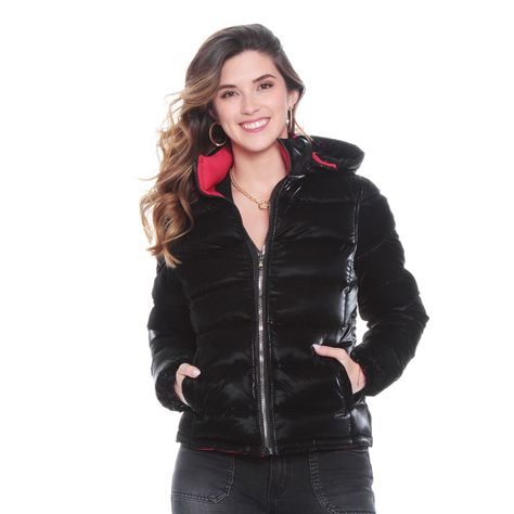 Parka Manga Larga Con Capucha Y Bolsillos-0