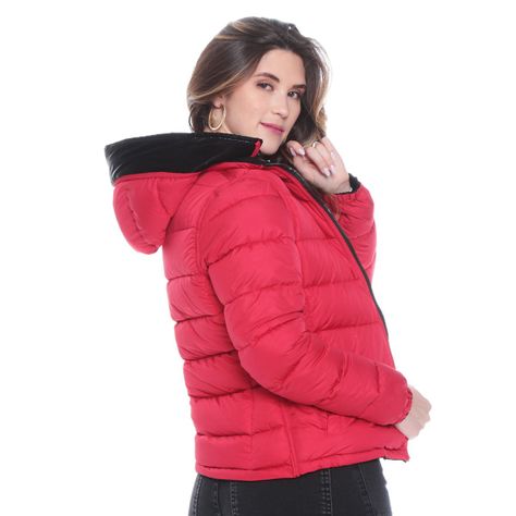 Parka Manga Larga Con Capucha Y Bolsillos-1
