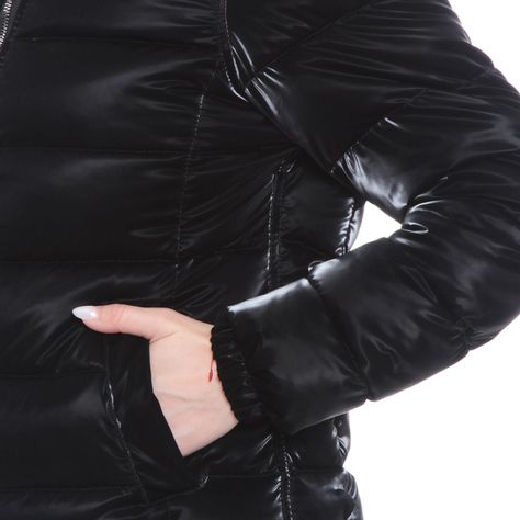 Parka Manga Larga Con Capucha Y Bolsillos-3