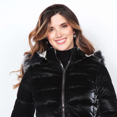 Parka Manga Larga Con Piel En Capucha  Y Bolsillos-3