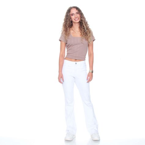 Jeans  Tiro Medio Recto Pretina Basica 1 Boton-4