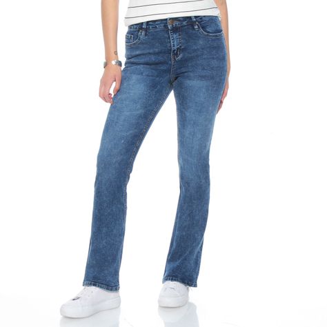 Jeans Recto Tiro Medio Pretina Basica 1 Boton-0
