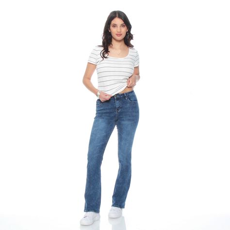 Jeans Recto Tiro Medio Pretina Basica 1 Boton-3