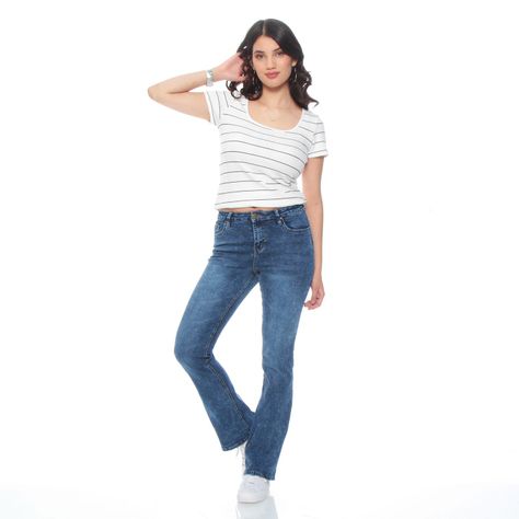 Jeans Recto Tiro Medio Pretina Basica 1 Boton-4