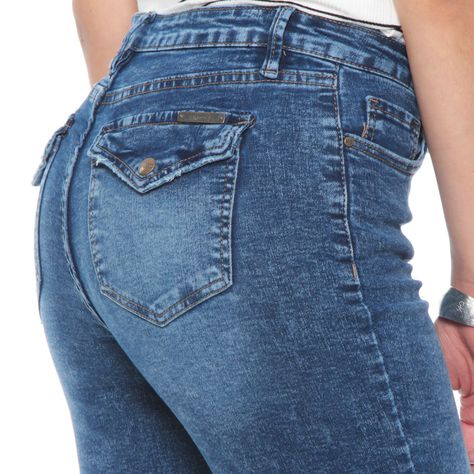 Jeans Recto Tiro Medio Pretina Basica 1 Boton-5