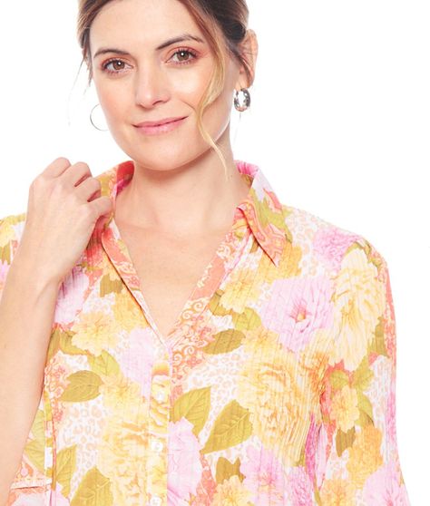 Blusa Plisada M 3/4 Estampada-1