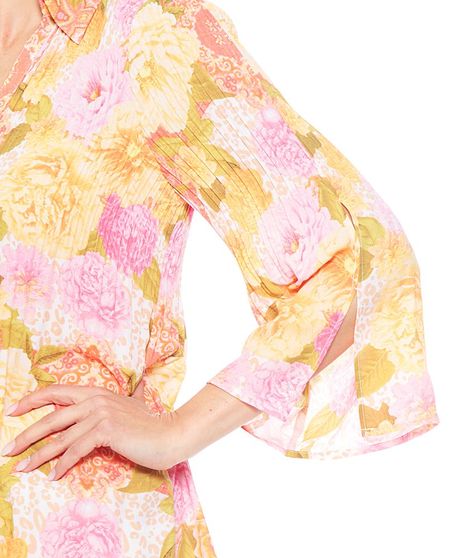Blusa Plisada M 3/4 Estampada-3