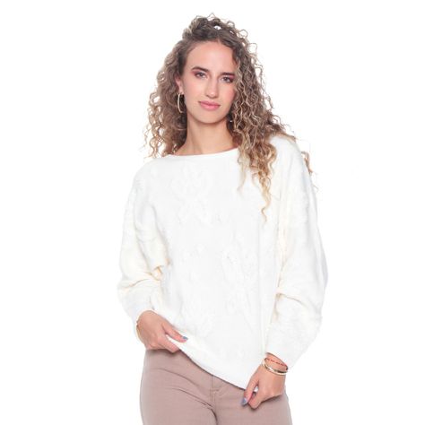 Sweater Manga Larga Escote Redondo Solido-0