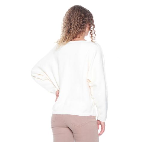 Sweater Manga Larga Escote Redondo Solido-5