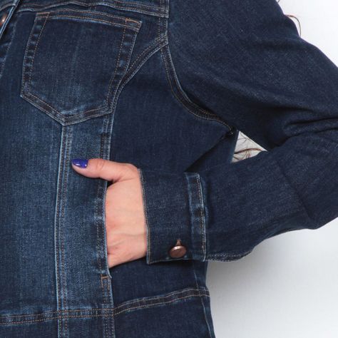 Chaqueta Manga Larga  Denim Con  Bolsillos-2