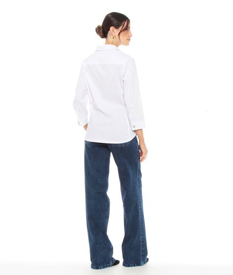 Blusa Manga Larga  Abotonada Solida-6