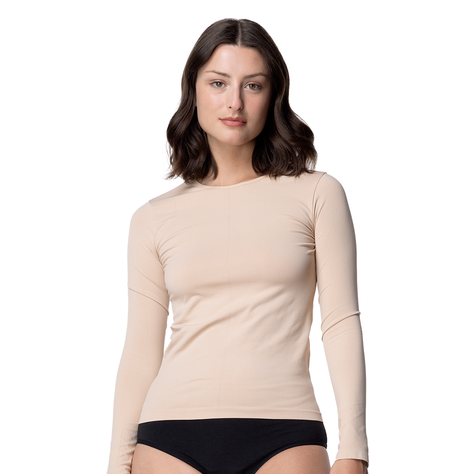 Camiseta Manga Larga Microfibra Mujer-Cuello Redondo C2 TOP-0