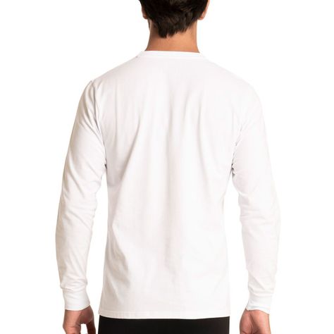 Camisetas Blancas Pack 2 Manga Larga Hombre Top-1