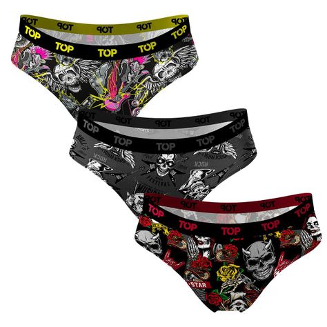 Calzón Bikini Algodón Pack 3 Icónicos - Rock C1 Top-2