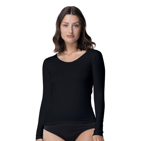 Camiseta Manga Larga Microfibra Mujer-Escote Redondo C1 TOP-0