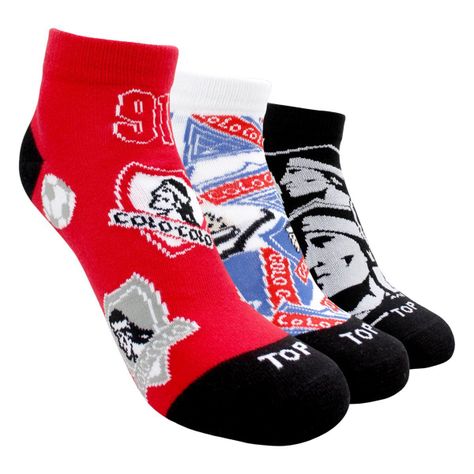 Calcetines Cortos Algodón Niños Colo-Colo Pack 3 C1 Top-0