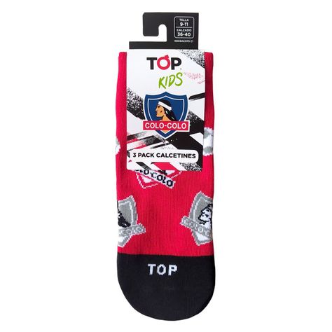 Calcetines Cortos Algodón Niños Colo-Colo Pack 3 C1 Top-4