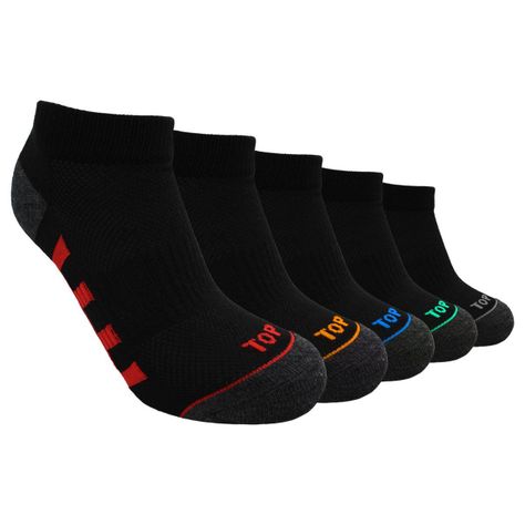 Calcetines Niño Deportivos Tobilleros Negros Pack 5 C2 TOP-0