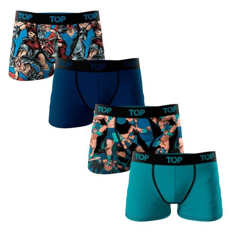 Bóxer Medio Niño Algodón Pack 4 Guerreros - Gladiadores C4 TOP-0