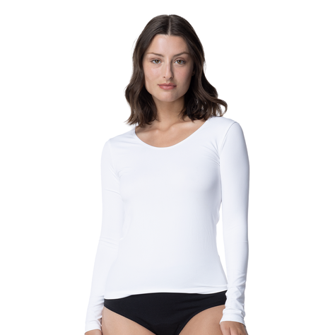 Camiseta Manga Larga Microfibra Mujer-Escote Redondo C2 TOP-0